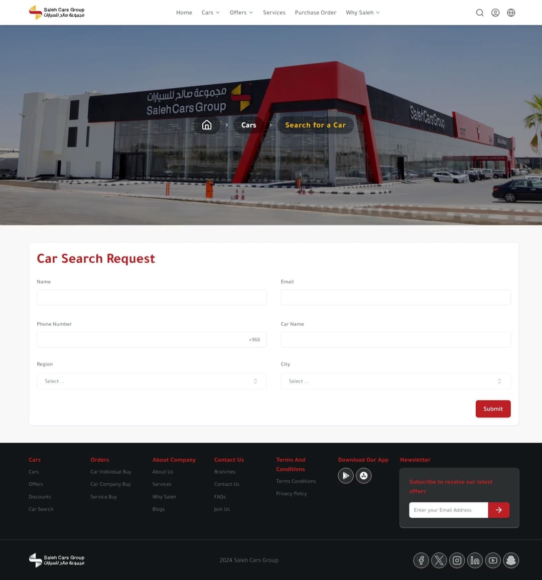 Saleh Cars Website