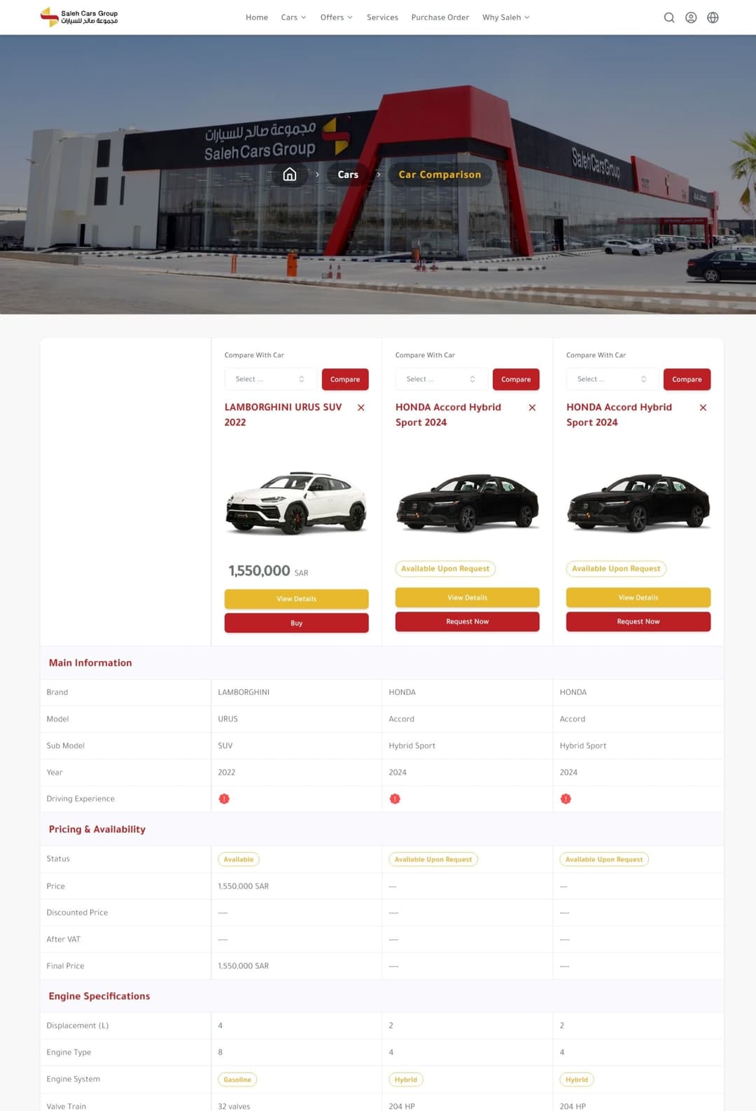 Saleh Cars Website